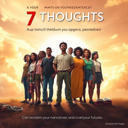 An inspiring artwork that embodies the moral of '7 Thoughts,' illustrating the concept that true freedom arises from independent thinking and challenging societal narratives