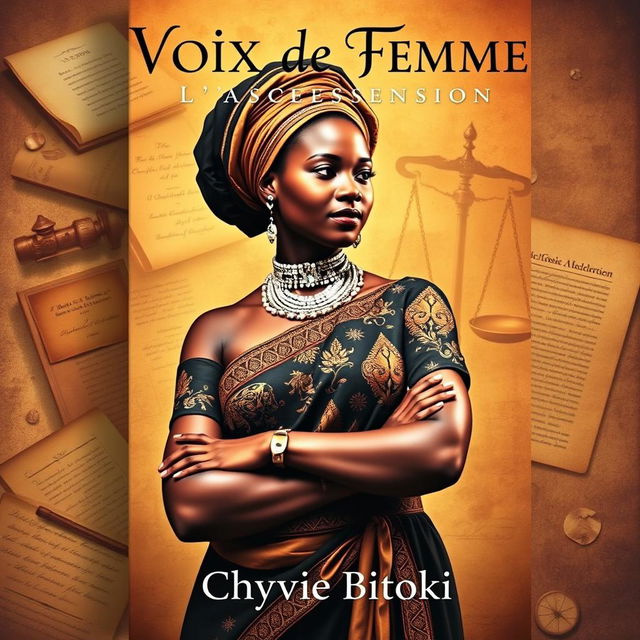 A captivating cover for a historical novel titled "Voix de Femmes: L'Ascension" by Chyvie Bitoki