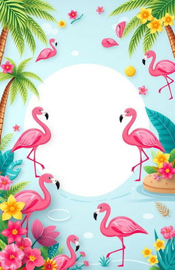 A vibrant and playful flamingo theme design suitable for preschool templates