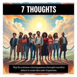 An inspiring artwork that conveys the moral of '7 Thoughts,' focusing on the theme that true freedom is achieved through independent thought and the ability to challenge societal narratives