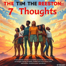 An inspiring artwork that conveys the moral of '7 Thoughts,' focusing on the theme that true freedom is achieved through independent thought and the ability to challenge societal narratives