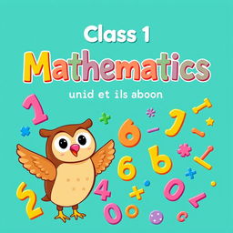 A bright and cheerful book cover for a Class 1 Mathematics textbook