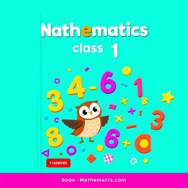 A bright and cheerful book cover for a Class 1 Mathematics textbook