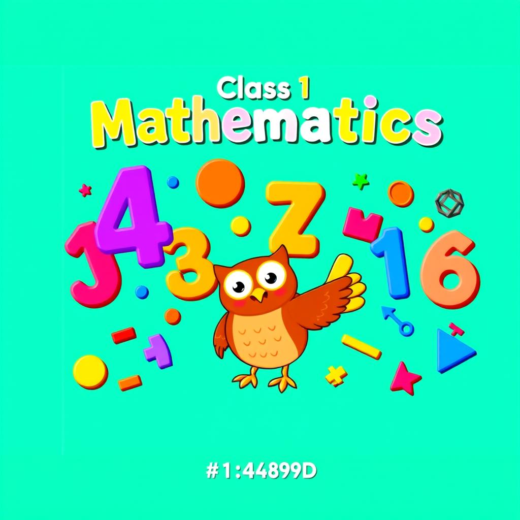 A bright and cheerful book cover for a Class 1 Mathematics textbook