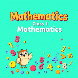 A bright and cheerful book cover for a Class 1 Mathematics textbook