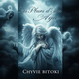 A stunning book cover design for a novel titled 'Les Pleurs D'un Ange' by Chyvie BITOKI