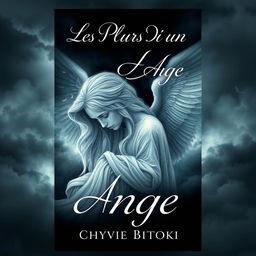 A stunning book cover design for a novel titled 'Les Pleurs D'un Ange' by Chyvie BITOKI