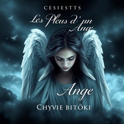 A stunning book cover design for a novel titled 'Les Pleurs D'un Ange' by Chyvie BITOKI