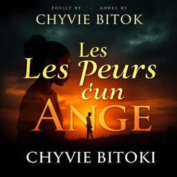 A dramatic novel cover design for 'Les Pleurs D'un Ange' by Chyvie BITOKI, featuring a powerful and emotional scene depicting an African woman in a contemplative pose, reflecting her difficult childhood