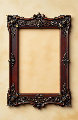 A vintage book frame featuring intricate, ornate designs, embellished with floral motifs and gilded accents