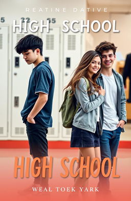 A book cover design featuring a high school scene