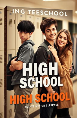 A book cover design featuring a high school scene