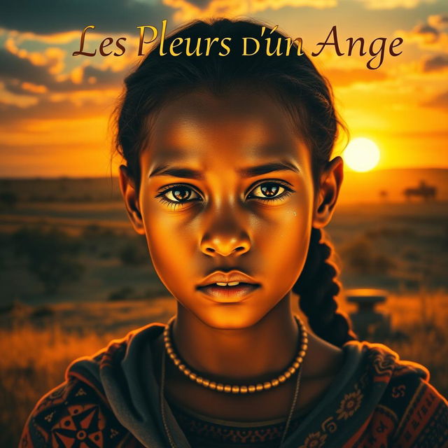 A dramatic novel cover design featuring a teenage girl in Africa, evoking deep emotions