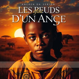A dramatic novel cover design featuring a teenage girl in Africa, evoking deep emotions