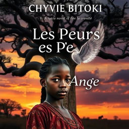 The cover of a dramatic novel titled 'Les Pleurs D'un Ange' by Chyvie BITOKI, depicting a poignant and emotional scene in Africa