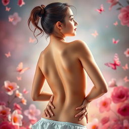 A beautiful girl confidently showcasing her stunning backside, accentuated by an inverted heart shape
