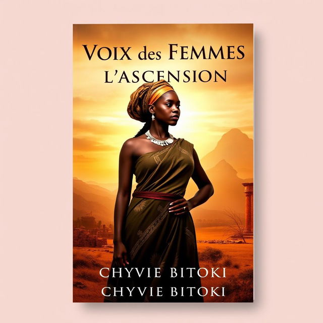 A captivating book cover design for a historical legal novel titled "Voix des Femmes: L'Ascension" by Chyvie BITOKI