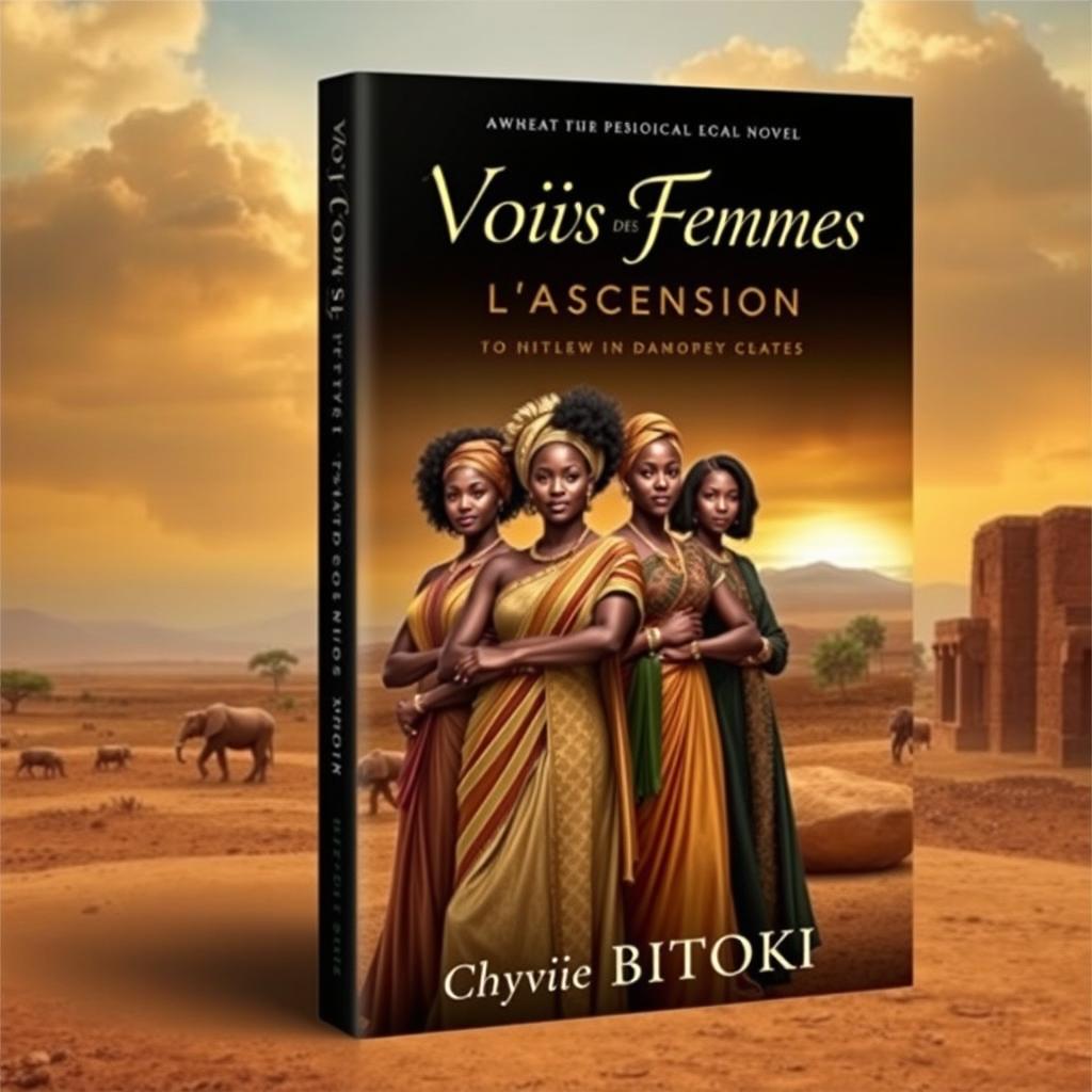 A captivating book cover for a historical legal novel titled 'Voix des Femmes : L'Ascension' by Chyvie BITOKI