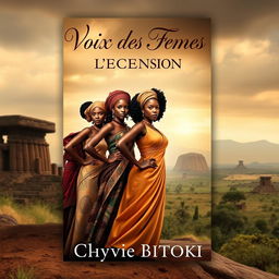 A captivating book cover for a historical legal novel titled 'Voix des Femmes : L'Ascension' by Chyvie BITOKI