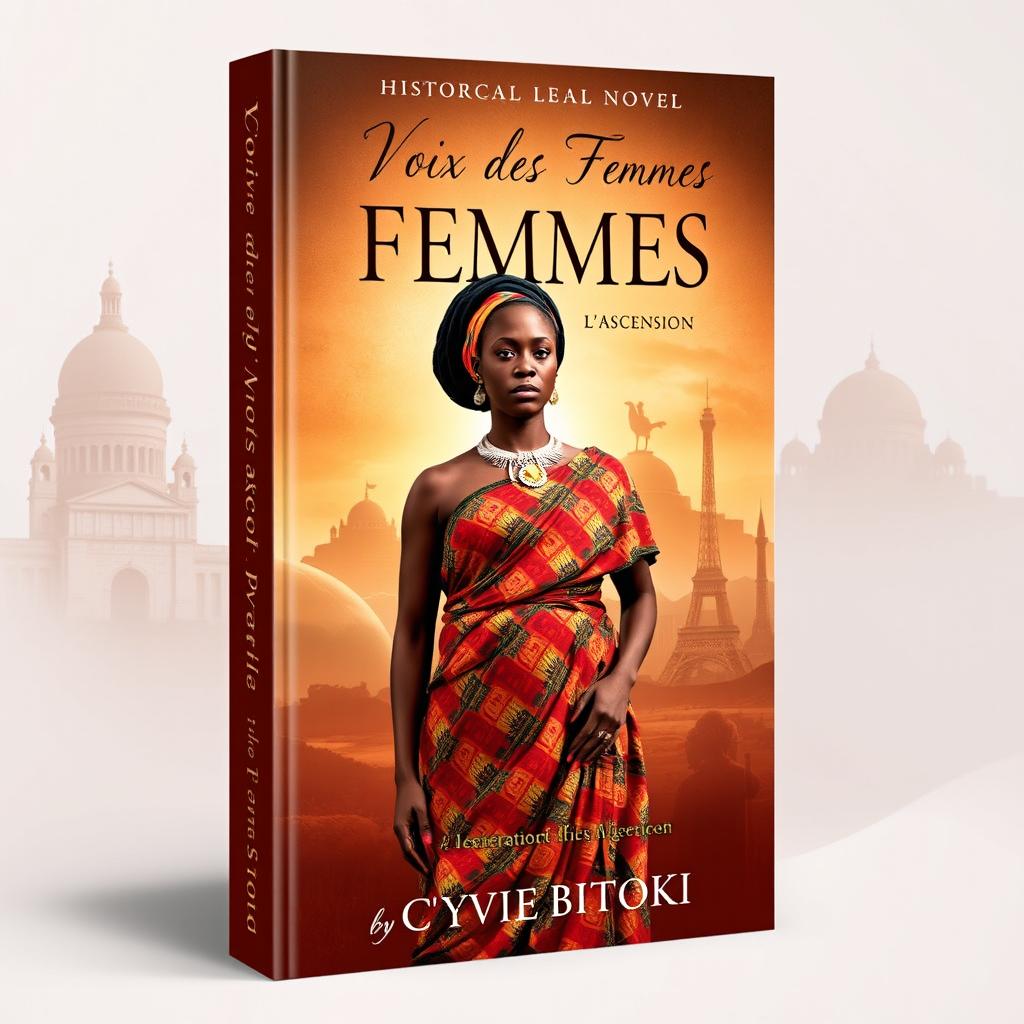 A stunning book cover design for the historical legal novel "Voix des Femmes: L'Ascension" by Chyvie BITOKI