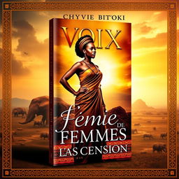 A captivating book cover for a historical novel titled 'Voix de Femmes: L'Ascension' by Chyvie BITOKI