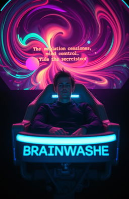 A visually striking scene depicting the concept of brainwashing through surreal imagery