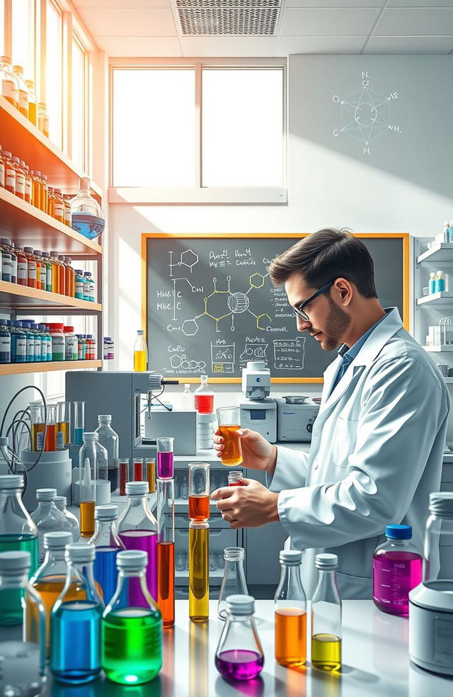 A detailed and artistic representation of a scientific laboratory focused on pharmacology and toxicology