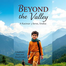 A captivating book cover design for 'Beyond the Valley: A Kashmiri Teen's Journey through India'