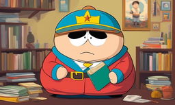 Studio Ghibli style portrait of Eric Cartman from South Park in 32k high resolution.