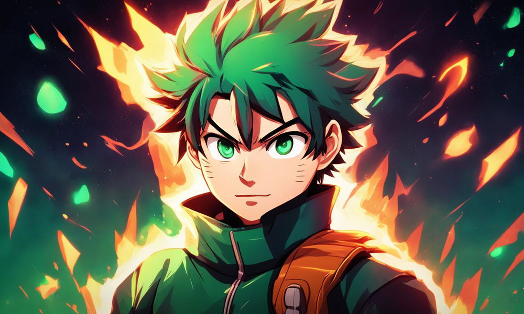 Midoriya Izuku from My Hero Academia reimagined in Naruto style