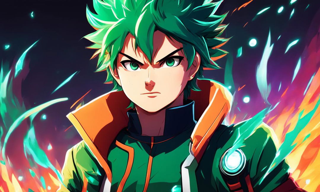 Midoriya Izuku from My Hero Academia reimagined in Naruto style