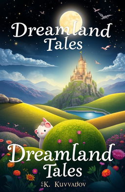 A whimsical and enchanting book cover for 'Dreamland Tales' by K