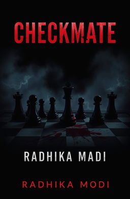A chilling book cover featuring the title "CHECKMATE" in bold, ominous letters at the top