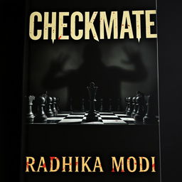 A captivating book cover titled "CHECKMATE" in bold, sinister lettering at the top
