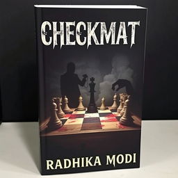 A captivating book cover titled "CHECKMATE" in bold, sinister lettering at the top