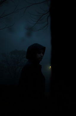 A mysterious scene portraying a silent observer in the shadows, named Hina Sheikh