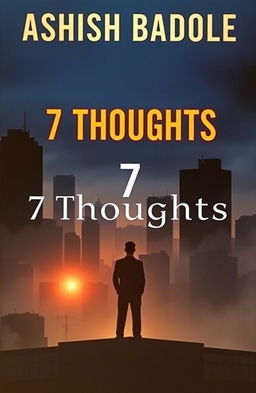 A book cover for '7 Thoughts' by Ashish Badole, evoking suspense and psychological depth