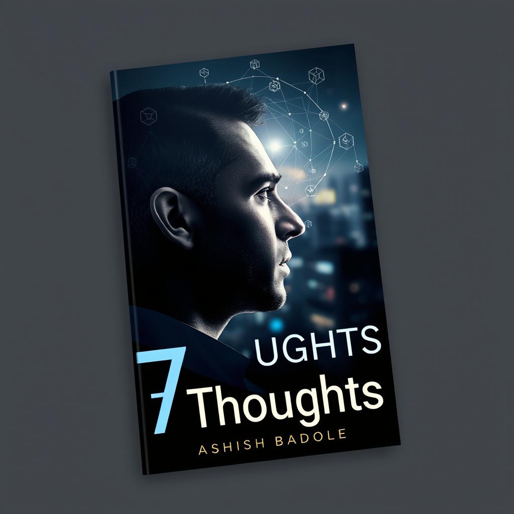 A book cover for '7 Thoughts' by Ashish Badole, designed to convey a psychological thriller