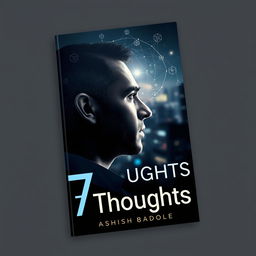 A book cover for '7 Thoughts' by Ashish Badole, designed to convey a psychological thriller