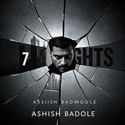 A book cover for '7 Thoughts' where the title is visually represented as a reflection in a cracked mirror