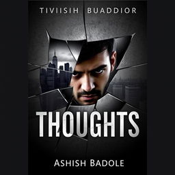 A book cover for '7 Thoughts' where the title is visually represented as a reflection in a cracked mirror