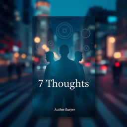 A book cover for '7 Thoughts' that depicts a blurred city scene, creating a sense of movement and restlessness