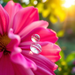 A close-up, artistic depiction of a delicate flower with intricate petals, vibrant colors, and a dewdrop resting on its surface, showcasing the beauty of nature