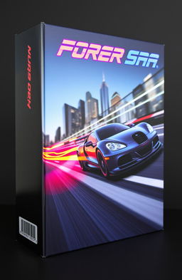 A sleek and modern box cover design, emphasizing speed and efficiency