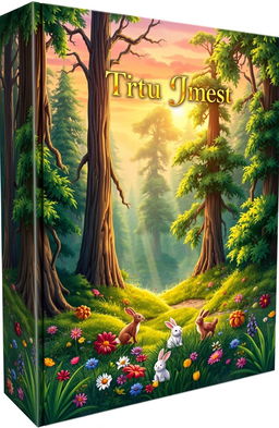 A beautifully illustrated cover box featuring a mystical forest scene, filled with tall, ancient trees, vibrant green foliage, and rays of sunlight filtering through the leaves