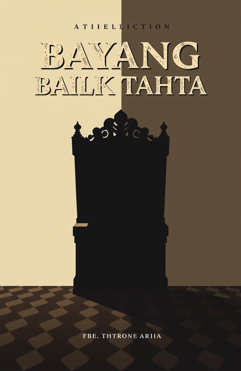 A book cover design for a political-themed book titled 'Bayang di Balik Tahta'