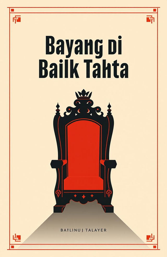 A book cover design for a political-themed book titled 'Bayang di Balik Tahta'