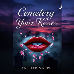 A captivating book cover for a title 'Cemetery of Your Kisses'