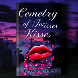 A captivating book cover for a title 'Cemetery of Your Kisses'