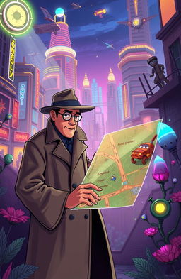 A detective story scene featuring Mr